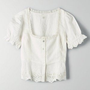 Aritzia - Wilfred Arwen Blouse Linen peplum blouse